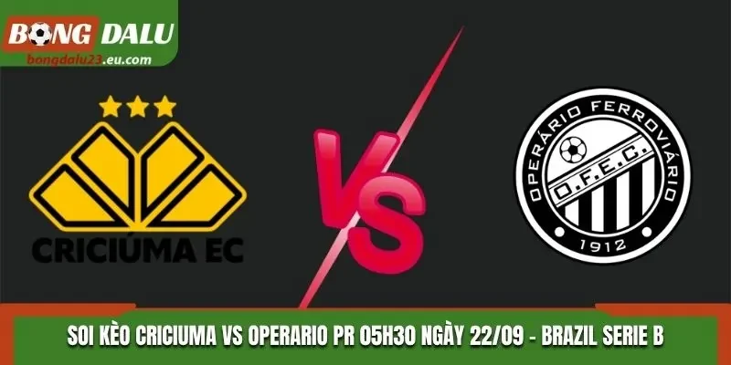 Soi Kèo Criciuma Vs Operario PR: 05H30 Ngày 22/09/2026 - Brazil Serie B